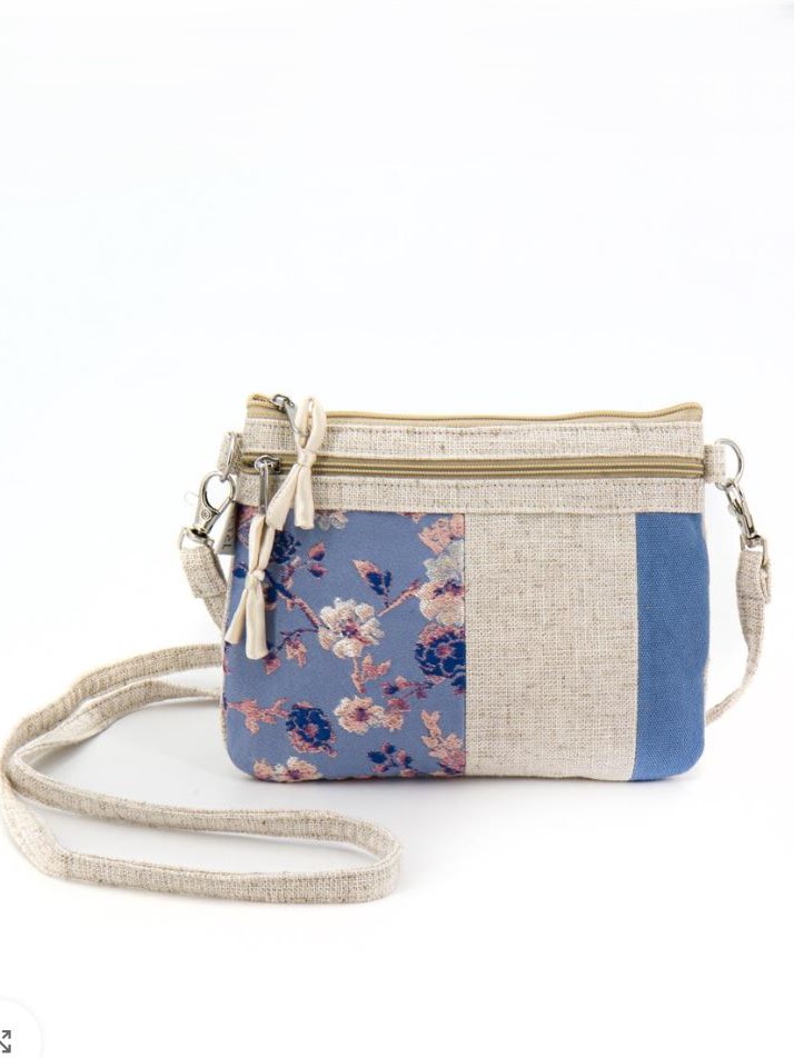 Borsa piccola 2 tasche in tessuto Patchwork Summer