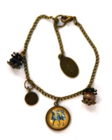 Bracciale con pendagli metallo anticato in ocra 3 Gatti - Soul Scope