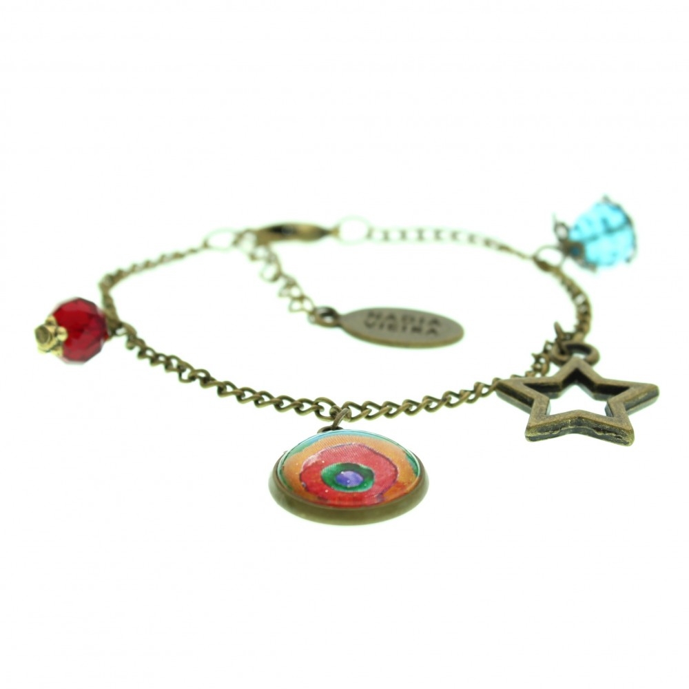 Bracciale con pendagli metallo anticato Arcobaleno - Soul Scope