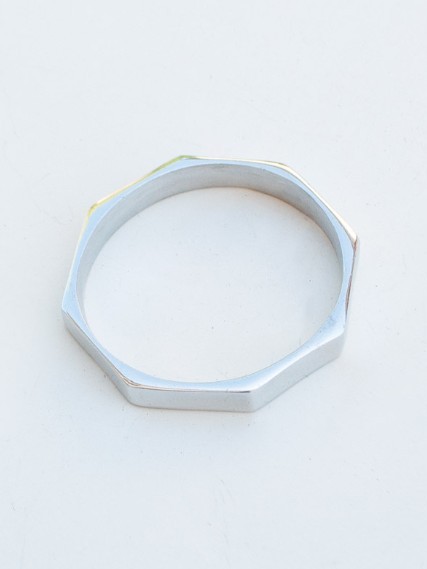 Bracciale argentato in alluminio riciclato ESAGONALE