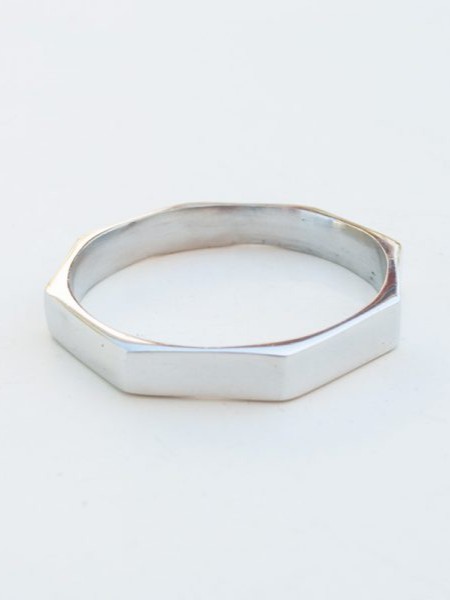 Bracciale argentato in alluminio riciclato ESAGONALE