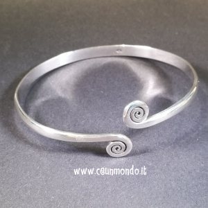 Bracciale in Argento doppia spirale 6mm regolabile