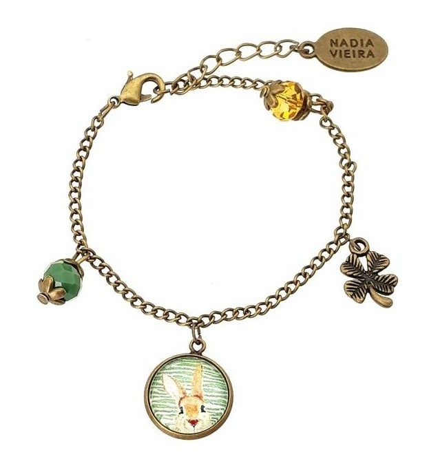 Bracciale con pendagli metallo anticato Coniglietto - Soul Scope