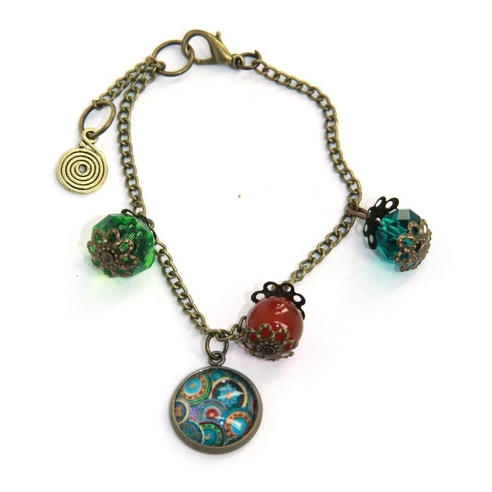 Bracciale con pendagli metallo anticato Fantasia Etnica - Soul Scope