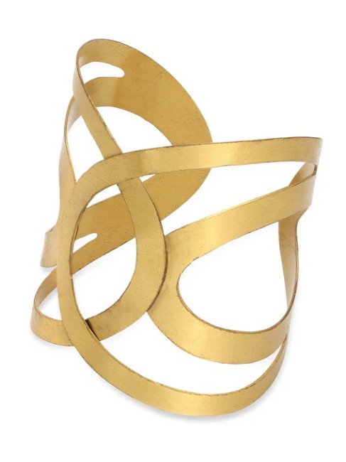 Bracciale dorato rigido KALI, On Earth.