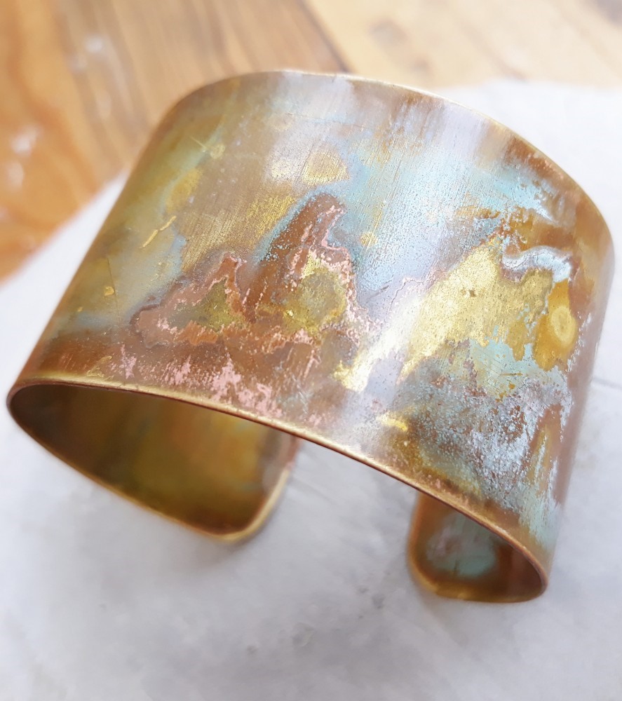 Bracciale di rame ossidato liscio grande - Hoiko