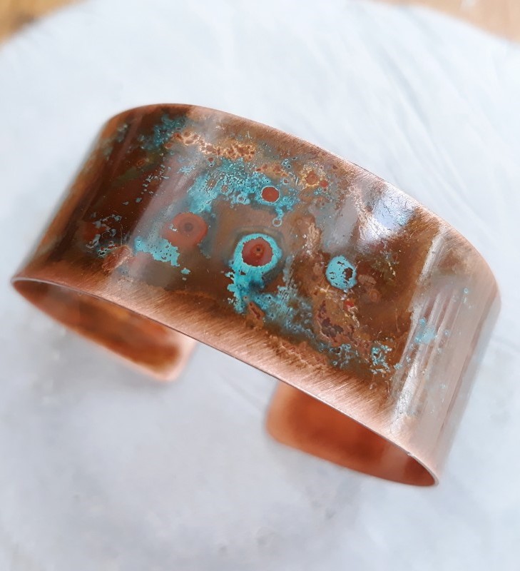 Bracciale di rame ossidato liscio medio - Hoiko