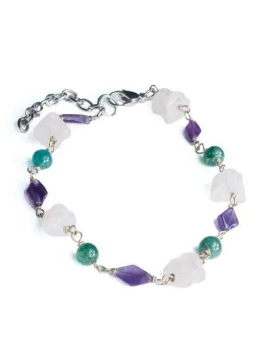 Bracciale con pietre colorate ametista avventurina quarzo Agra.