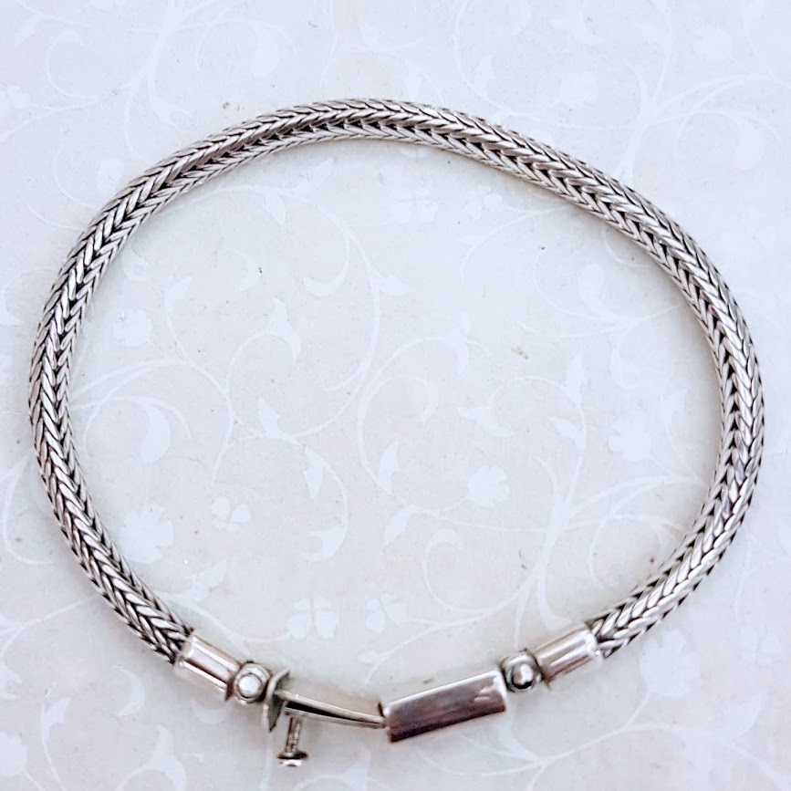 Bracciale uomo in Argento snake massiccio chiusura a scatto