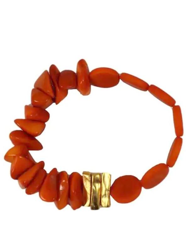 bracciale in pezzetti di chicon arancio