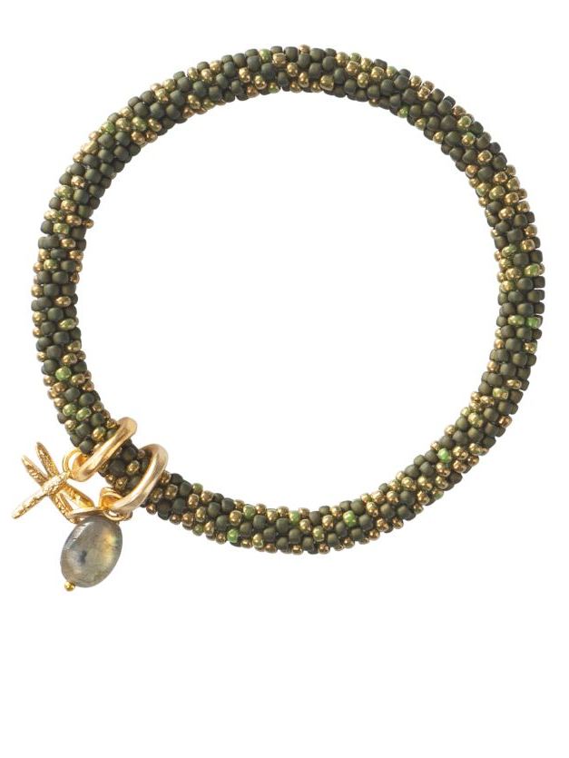Bracciale dorato e labradorite multicolore Jacky