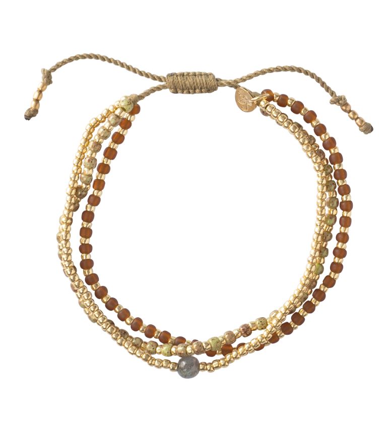 Braccialetto regolabile dorato con Labradorite verde Loyal