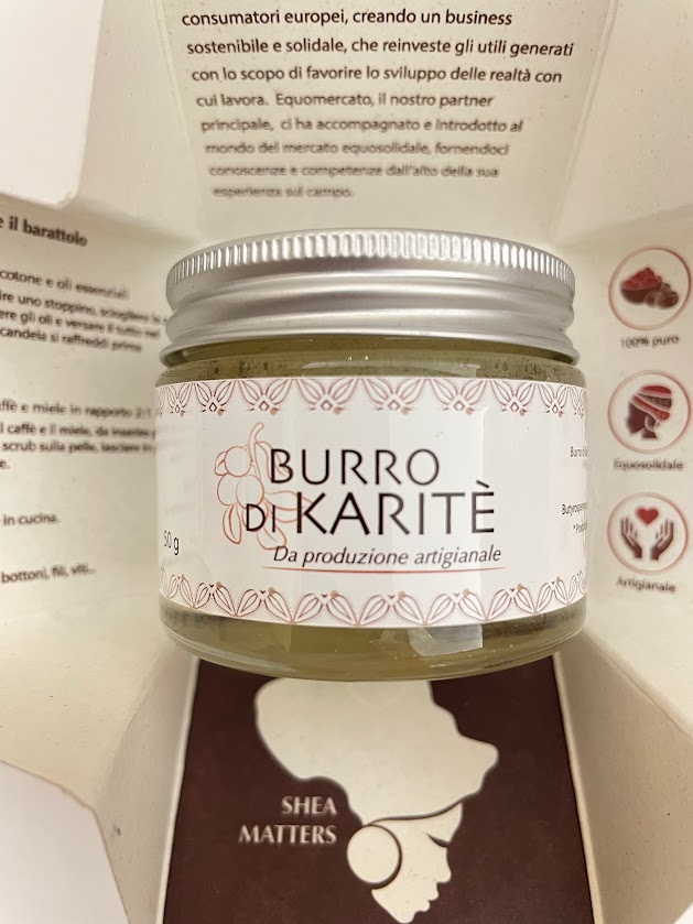 Burro di karitè puro, Shea Matters equo solidale dal Ghana in vasetto