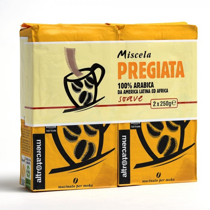 Caffè Soave 100% arabica per Moka PREGIATA Bipack 2x250 gr Altromercato