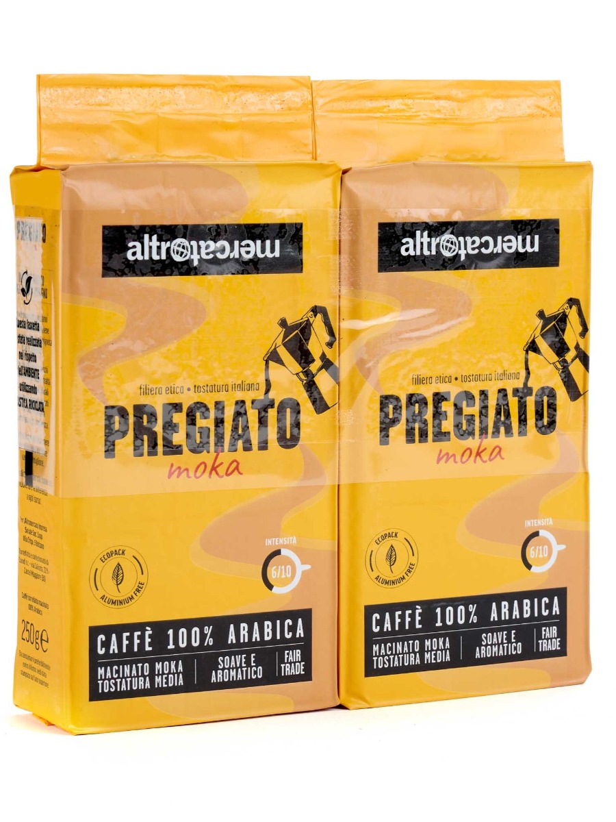 Caffè qualità pregiata 100% arabica per Moka Bipack Altromercato