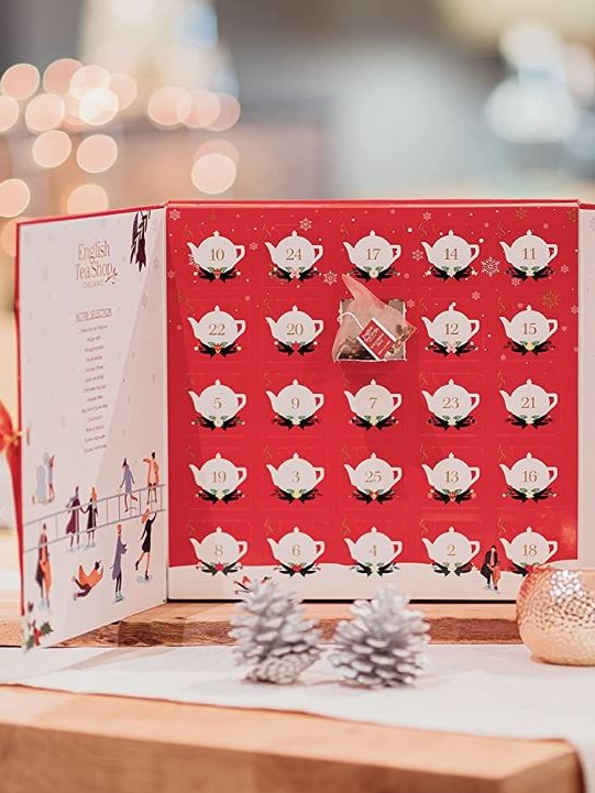 Calendario dell'avvento tisane e tè, English Tea Shop scatola a libro Rosso