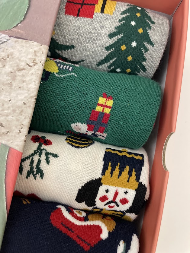 Calzini natalizi Donna in cotone Box 4 paia Eleodora