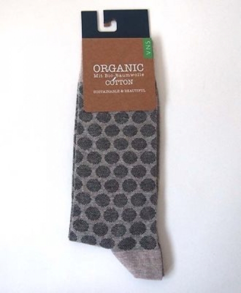 Calze uomo Pois beige in cotone biologico