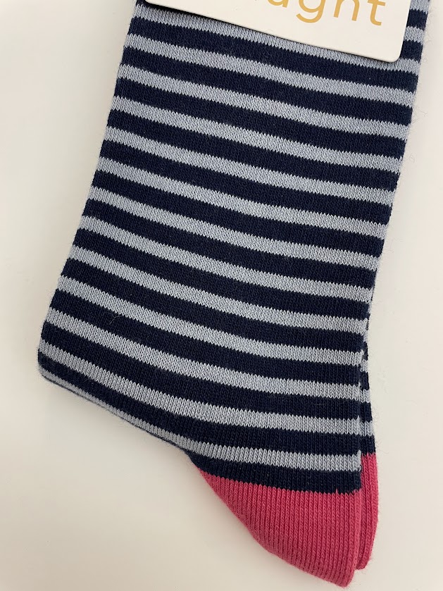 Calzini colorati Donna in bamboo bio Righe blu grigio