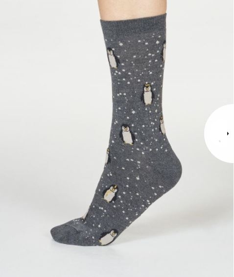 Calzini in bamboo Penguin in grigio - Thought