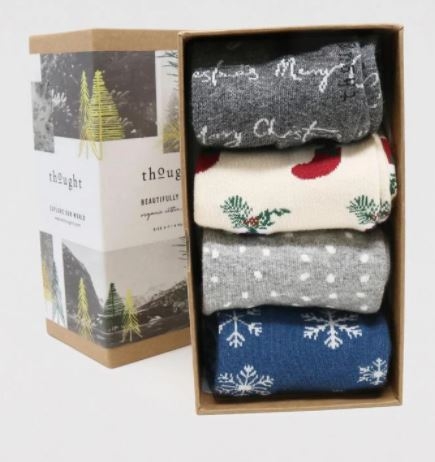 Calzini in cotone in box regalo 4 paia Natale - Thought