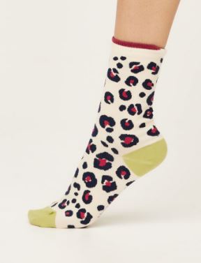 Calzini donna Leopardo Cream in bamboo