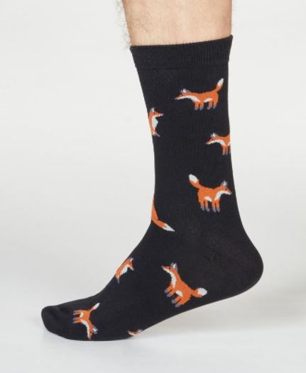 Calzini in bamboo Fox in nero - Thought