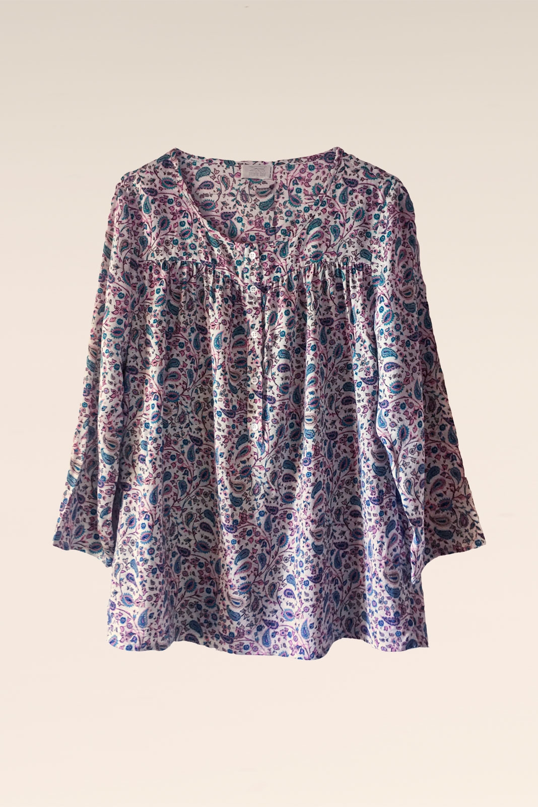 Camicia con maniche 3/4 AMALFI - fantasia cashmere turchese - Quid