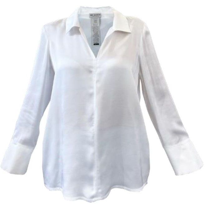 Blusa in viscosa con colletto BANI Tinta unita bianca