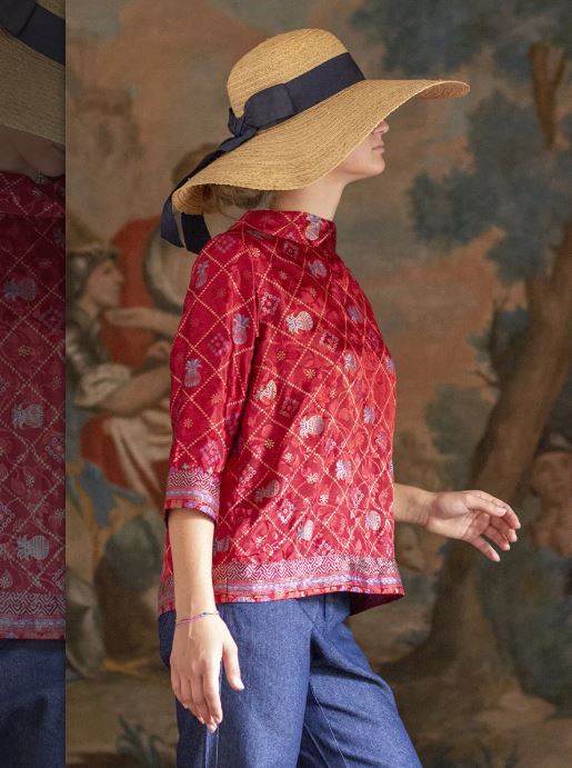 Camicia donna collo a vulcano Preziosa in sari
