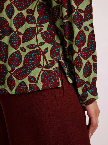 Camicia donna fantasia Bordeaux verde Ecovero Tranquillo