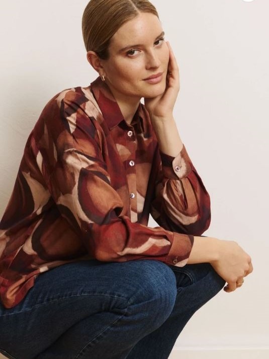Camicia donna fantasia marrone Jolanda EcoVero
