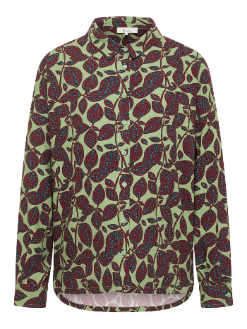 Camicia oversize donna fantasia Bordeaux verde