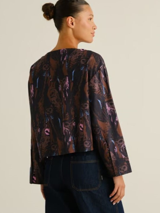 Camicia donna Udda marrone Owls EcoVero
