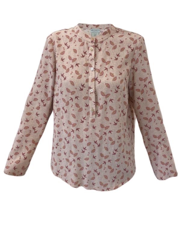 Camicia rosa cipria fantasia Mandorlo - Progetto Quid