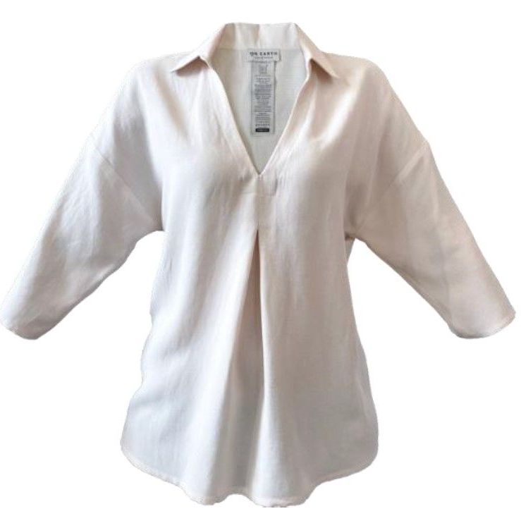 Blusa in viscosa lino maniche 3/4 MARTA beige