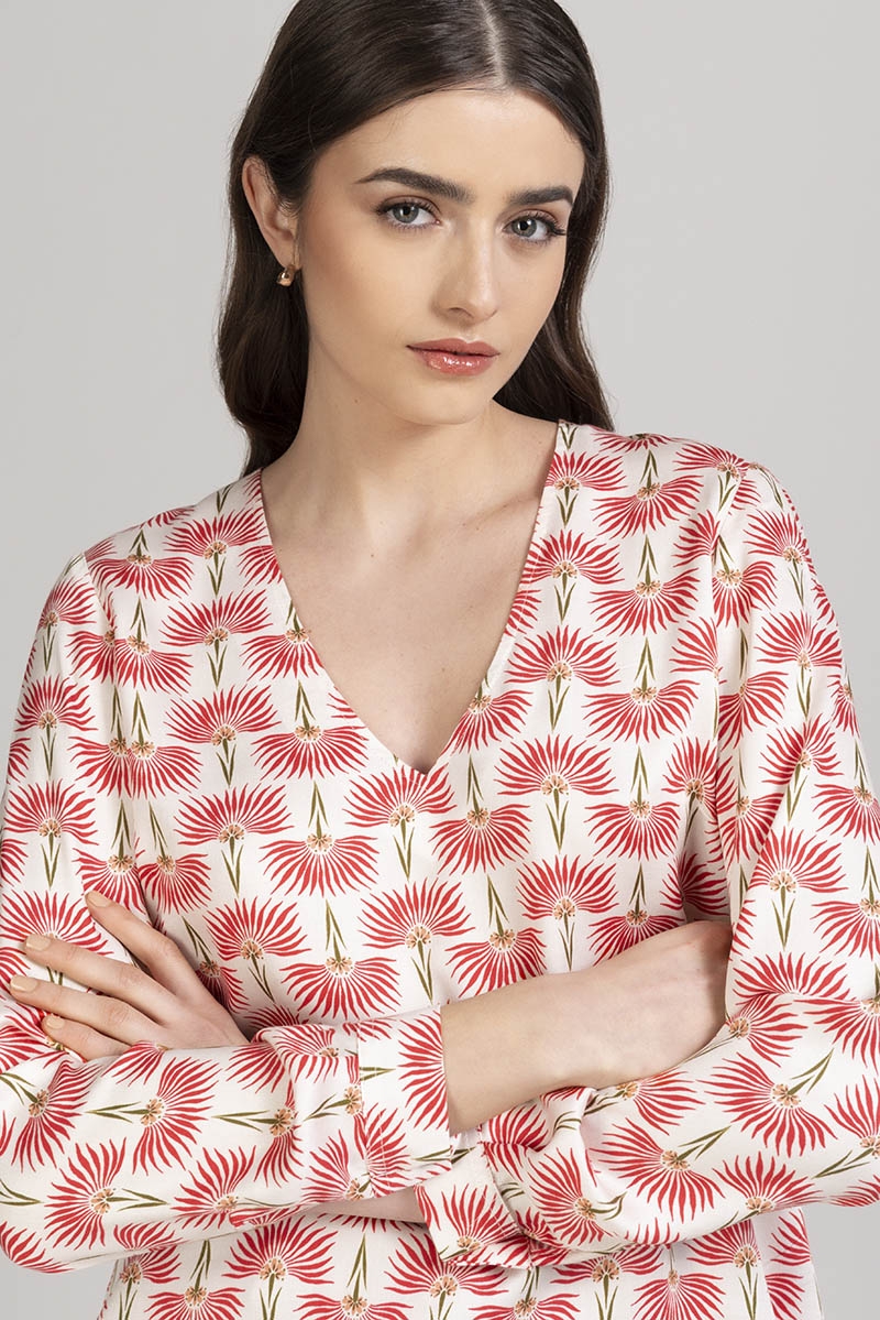 Camicia scollo a V Incenso disegno Liberty - Quid