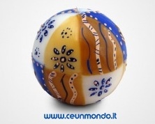 Candela decorata dipinta a mano Durra cm 8 sfera