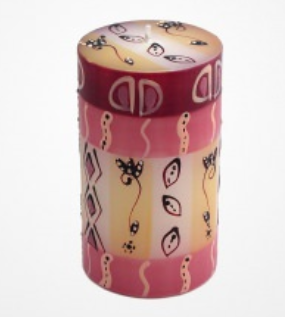 Candela dipinta a mano Halisi cm 6x10 h - Nobunto