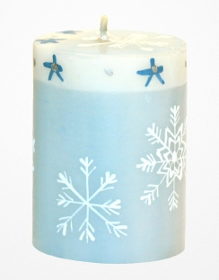 Candela colorata decorata a mano Kapoko cm 5x7h - Nobunto