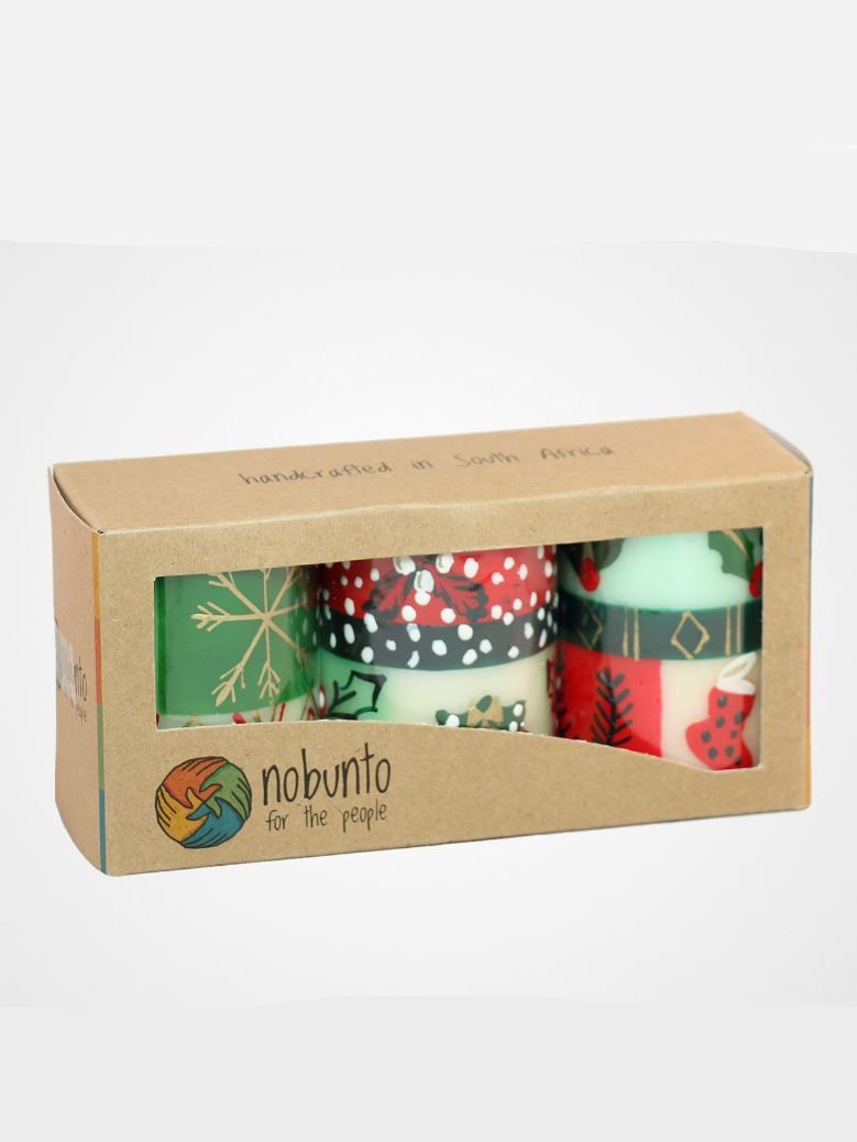 Candele decorative Ukhisimusi Natale cm 5x7 set da 3 candele