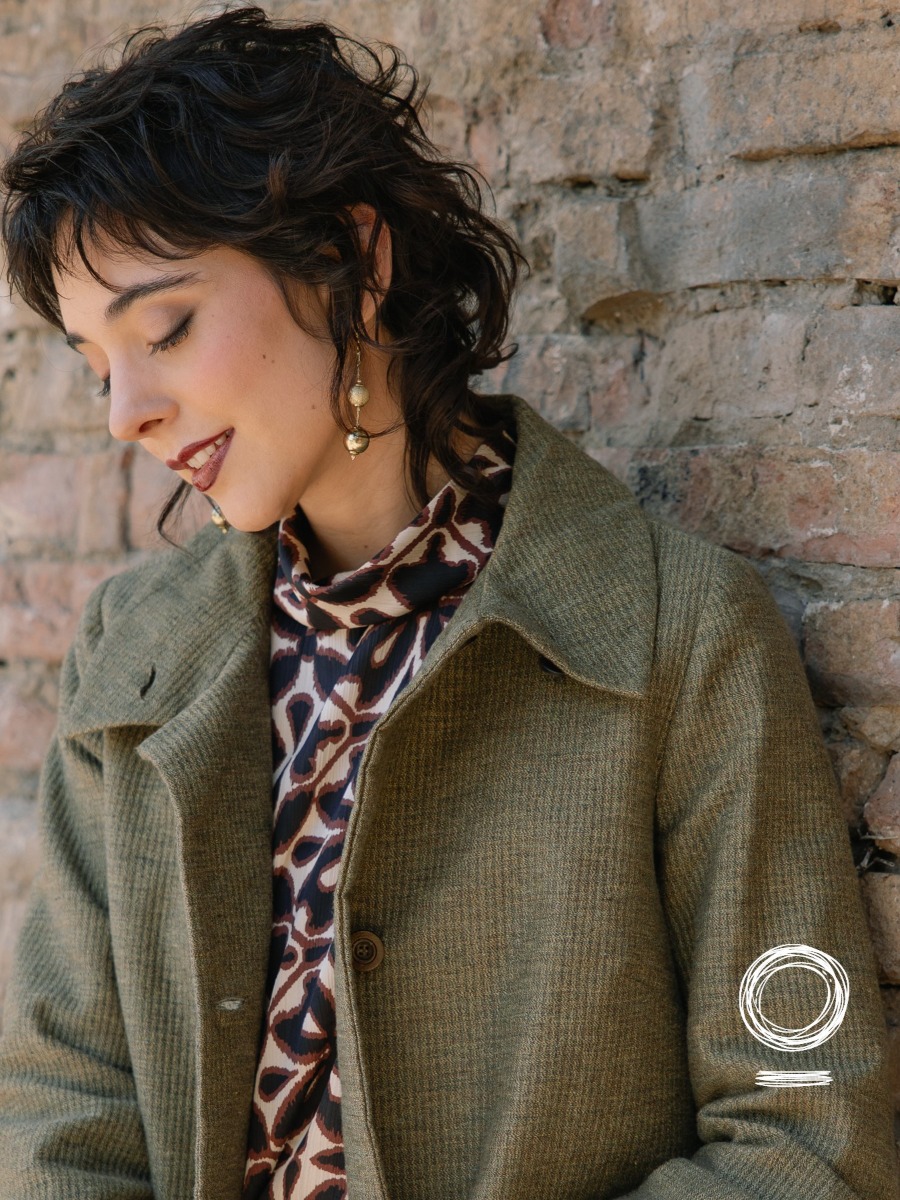 Cappotto donna verde salvia Olimpo On Earth
