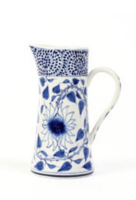 Caraffa in ceramica Peonia blu