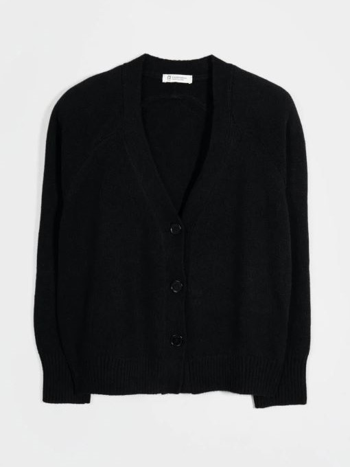 Cardigan corto in cashmere rigenerato Tosca nero - Rifò