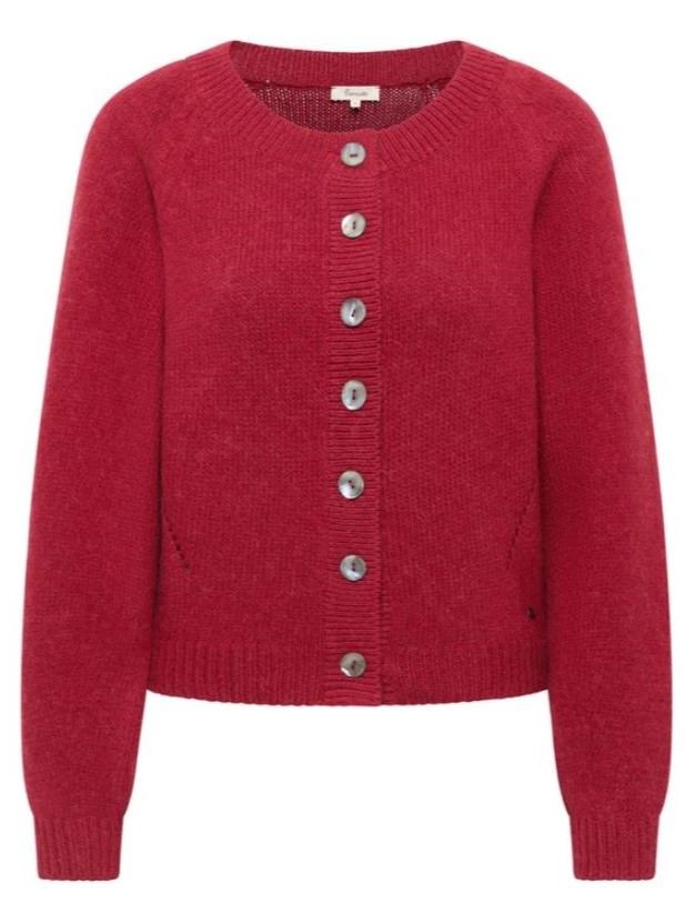 Cardigan donna in alpaca e cotone Astrid Rosso