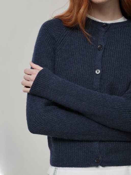 Cardigan donna in alpaca rigenerata Vittoria blu - Rifò
