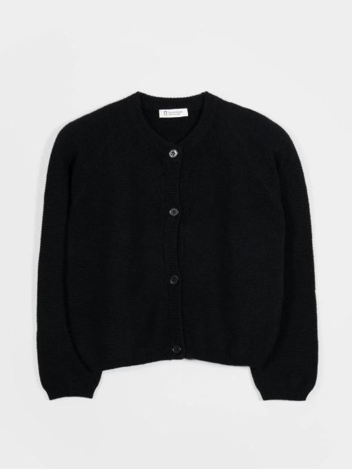 Cardigan corto in cashmere rigenerato Mafalda Nero - Rifò