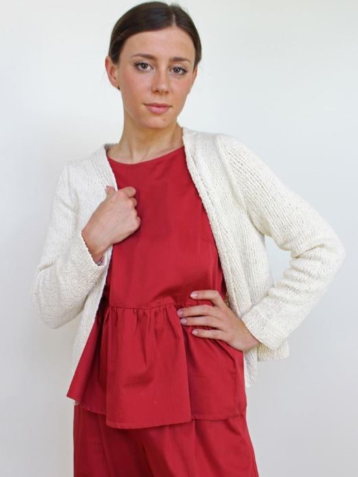 Cardigan in cotone a maglia Summer Bianco - On Earth