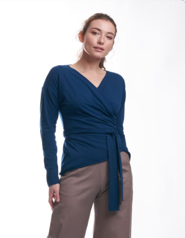 Cardigan in jersey di cotone bio Blu - On Earth