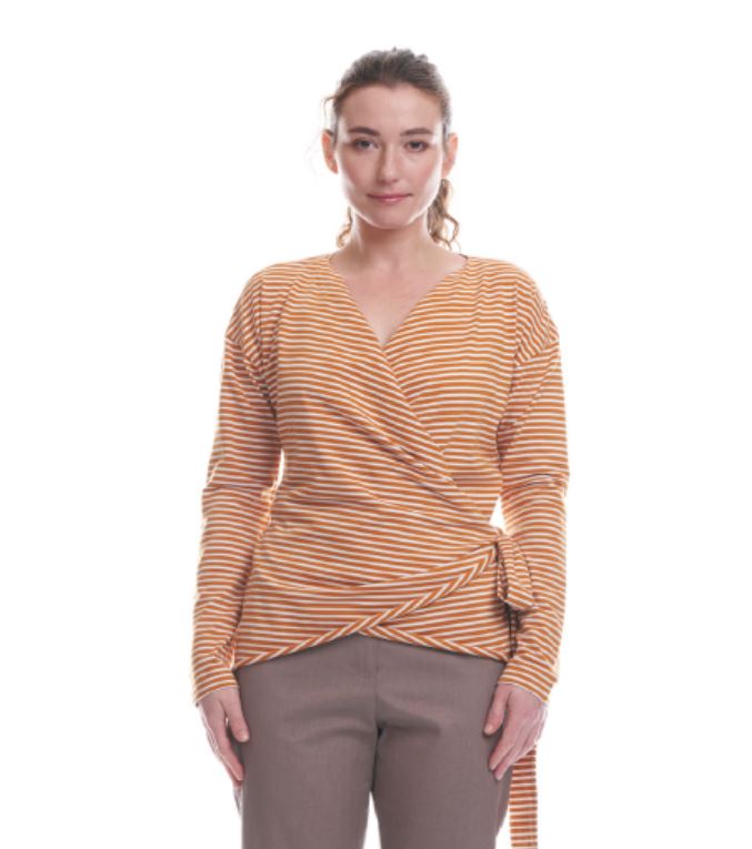 Cardigan in jersey di cotone bio a righe Mango - On Earth